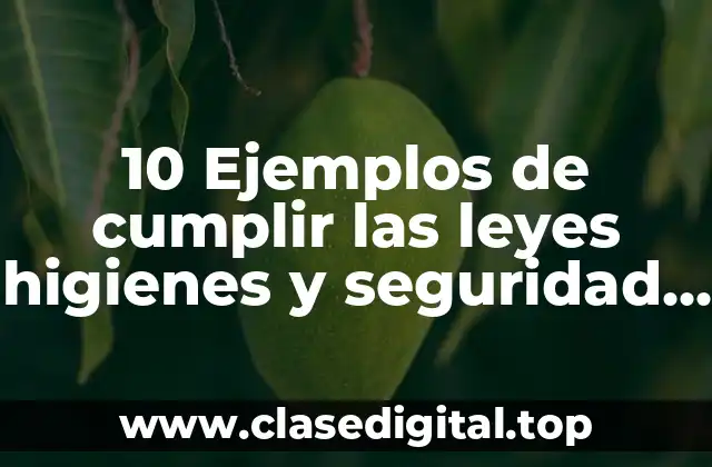 10 Ejemplos de cumplir las leyes higienes y seguridad industrial