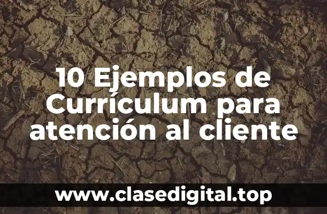 10 Ejemplos de Currículum para atención al cliente