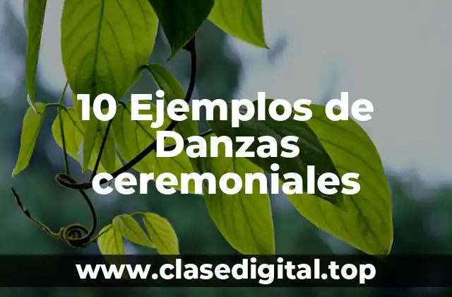 10 Ejemplos de Danzas ceremoniales