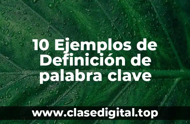 10 Ejemplos de Definición de palabra clave