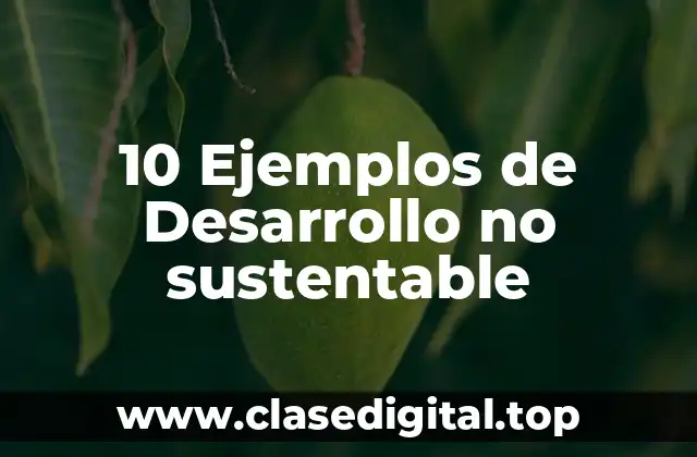 10 Ejemplos de Desarrollo no sustentable