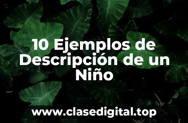10 Ejemplos de Descripción de un Niño