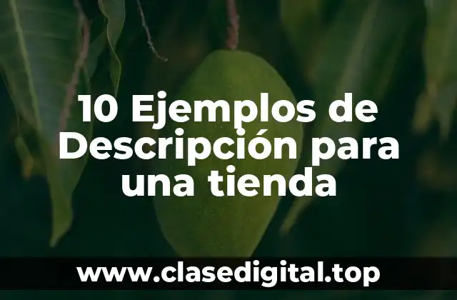10 Ejemplos de Descripción para una tienda