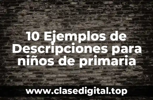 10 Ejemplos de Descripciones para niños de primaria