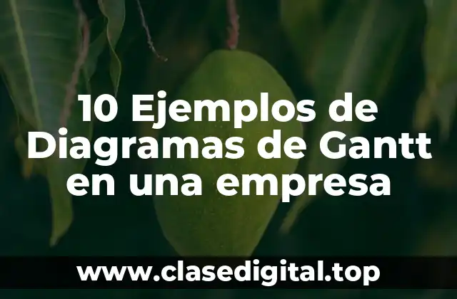 10 Ejemplos de Diagramas de Gantt en una empresa