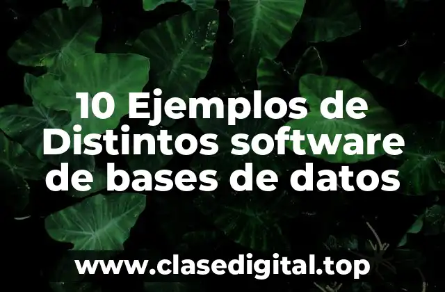 10 Ejemplos de Distintos software de bases de datos