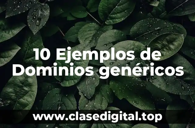 10 Ejemplos de Dominios genéricos