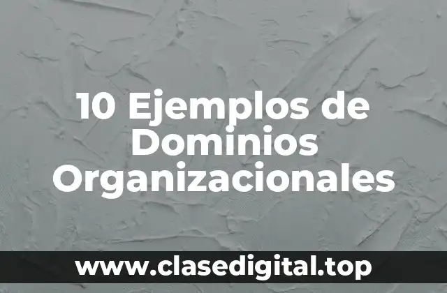 10 Ejemplos de Dominios Organizacionales