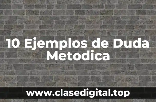 10 Ejemplos de Duda Metodica