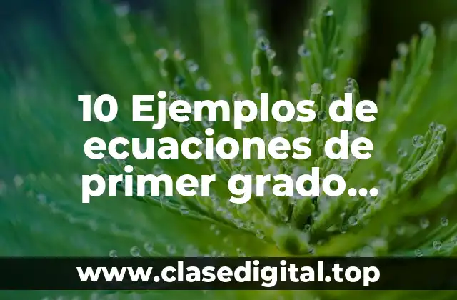 10 Ejemplos de ecuaciones de primer grado resueltos