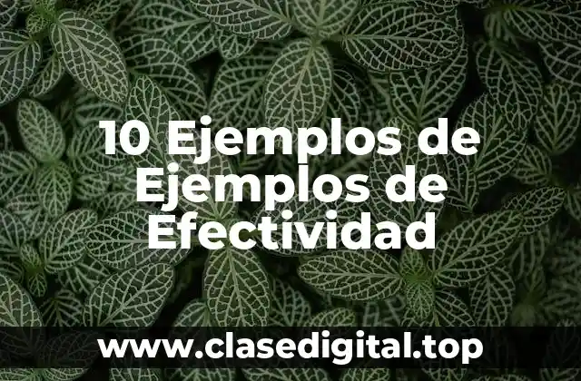 10 Ejemplos de Ejemplos de Efectividad