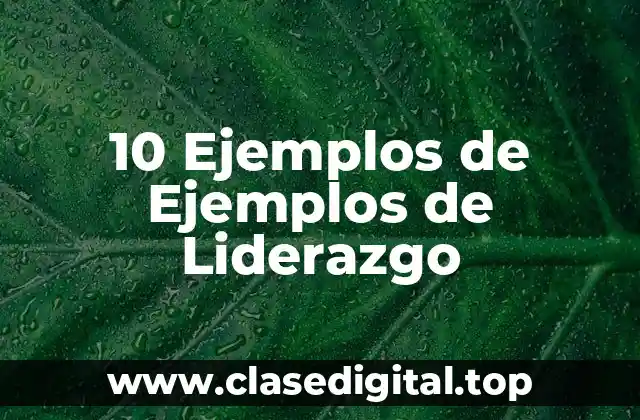 10 Ejemplos de Ejemplos de Liderazgo