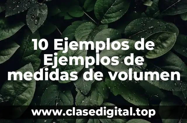 10 Ejemplos de Ejemplos de medidas de volumen