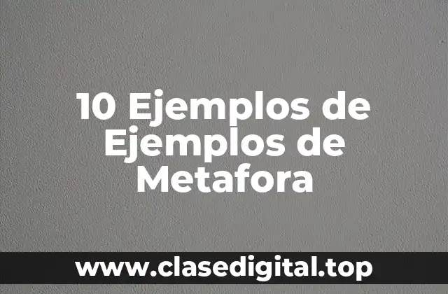 Ejemplos de Metafora