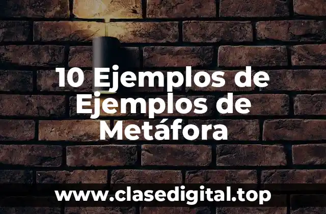 10 Ejemplos de Ejemplos de Metáfora