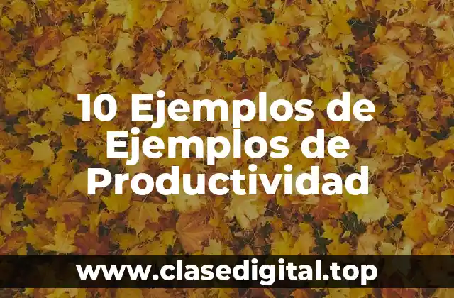10 Ejemplos de Ejemplos de Productividad