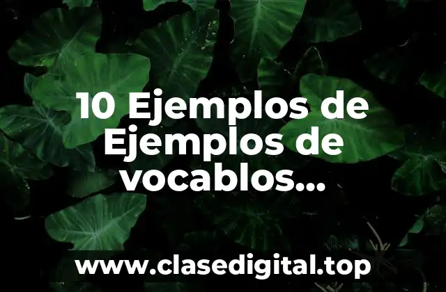 10 Ejemplos de Ejemplos de vocablos compuestos