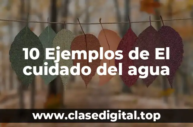 10 Ejemplos de El cuidado del agua