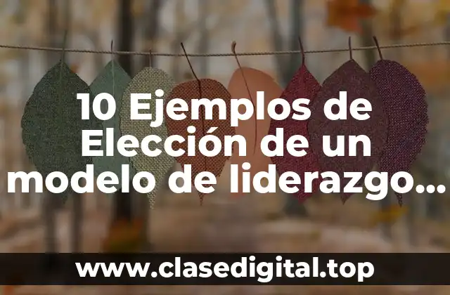 10 Ejemplos de Elección de un modelo de liderazgo caso práctico