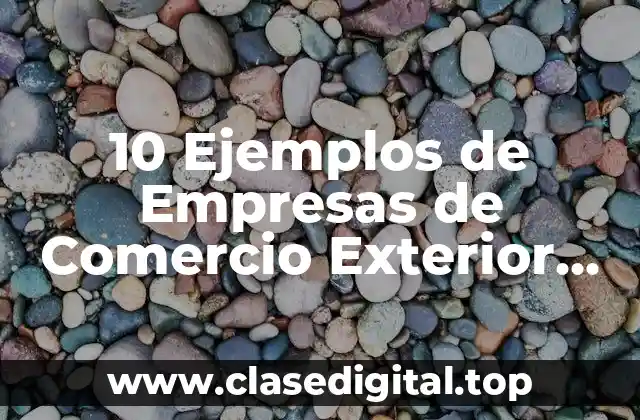 10 Ejemplos de Empresas de Comercio Exterior en México