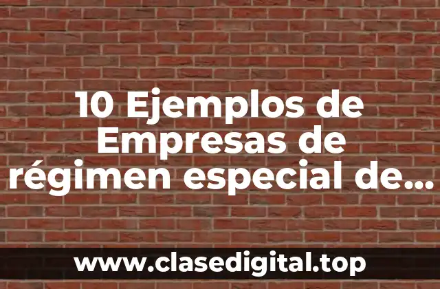 10 Ejemplos de Empresas de régimen especial de incorporación fiscal