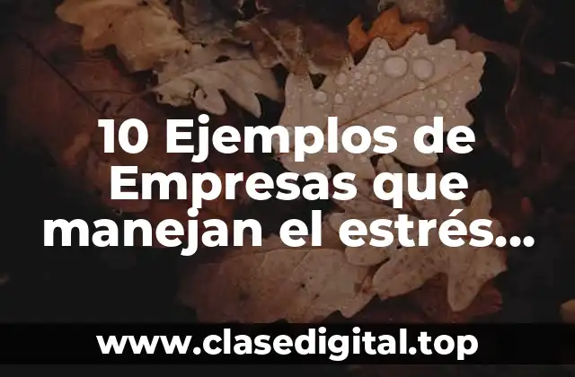 10 Ejemplos de Empresas que manejan el estrés laboral