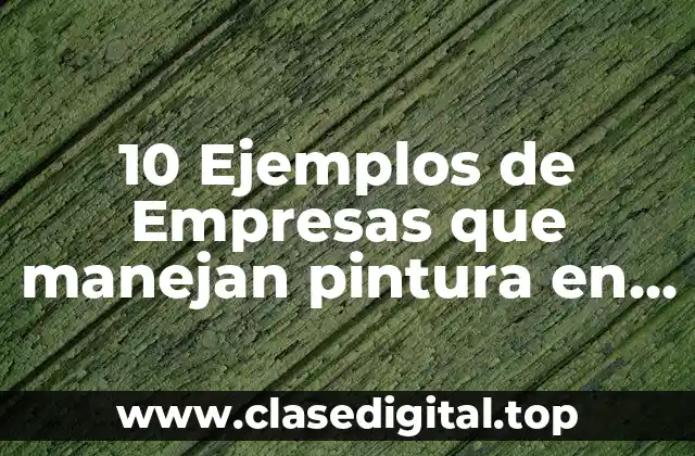 10 Ejemplos de Empresas que manejan pintura en sus procesos