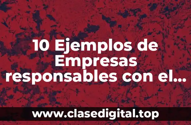 10 Ejemplos de Empresas responsables con el medio ambiente