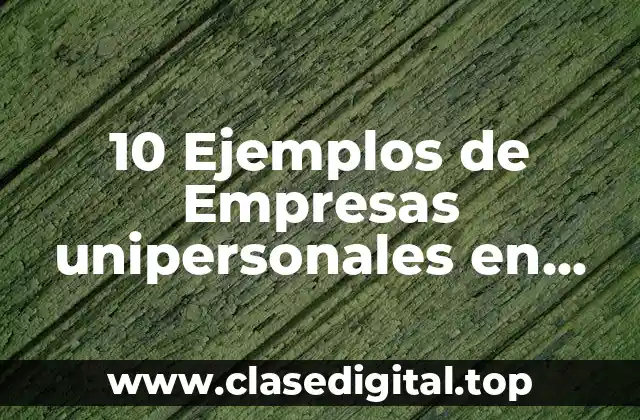 Ejemplos de empresas unipersonales