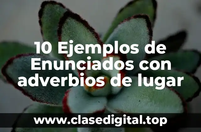 10 Ejemplos de Enunciados con adverbios de lugar