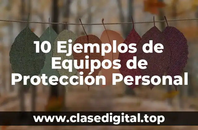 10 Ejemplos de Equipos de Protección Personal