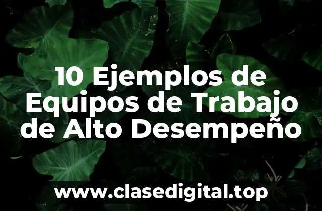 10 Ejemplos de Equipos de Trabajo de Alto Desempeño