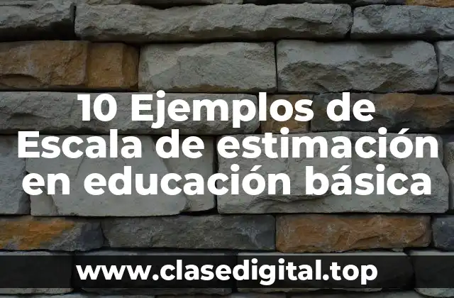 10 Ejemplos de Escala de estimación en educación básica
