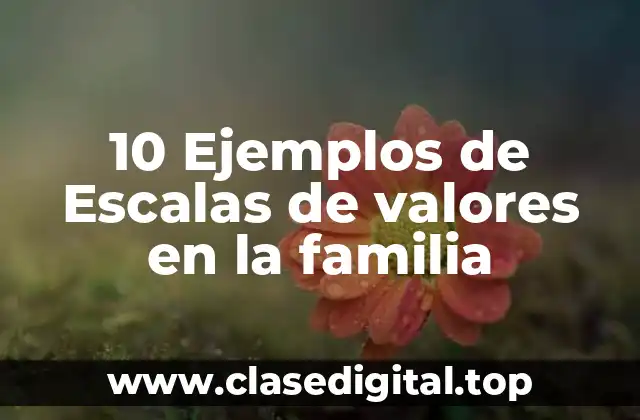 Ejemplos de escalas de valores en la familia