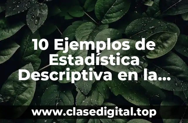 Ejemplos de Estadística Descriptiva en la Materia de Educación