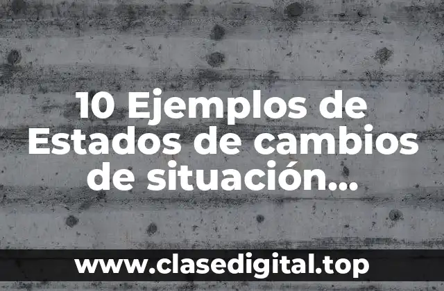 10 Ejemplos de Estados de cambios de situación financiera
