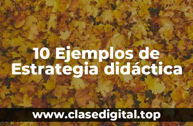 10 Ejemplos de Estrategia didáctica