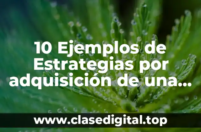 Ejemplos de estrategias por adquisición de una empresa