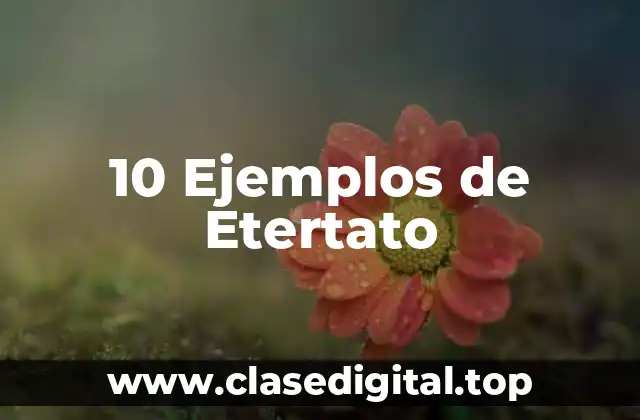 10 Ejemplos de Etertato