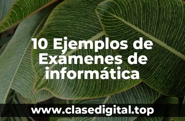 10 Ejemplos de Exámenes de informática