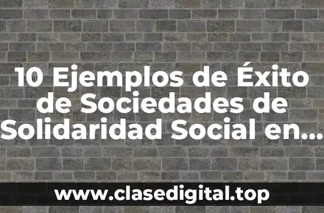 10 Ejemplos de Éxito de Sociedades de Solidaridad Social en México