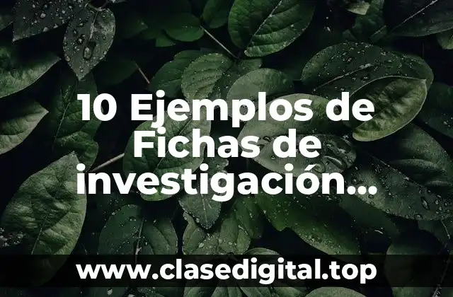 10 Ejemplos de Fichas de investigación, análisis o de comentario