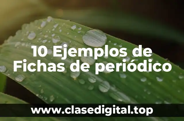 10 Ejemplos de Fichas de periódico