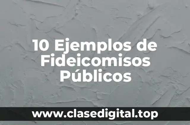 10 Ejemplos de Fideicomisos Públicos