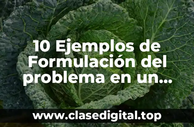 10 Ejemplos de Formulación del problema en un proyecto innovador
