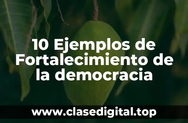 10 Ejemplos de Fortalecimiento de la democracia