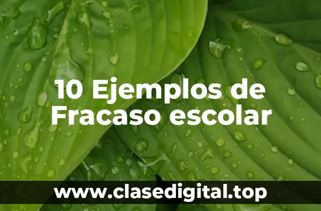 Ejemplos de fracaso escolar