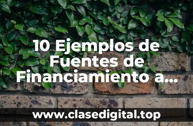 10 Ejemplos de Fuentes de Financiamiento a Corto y Largo Plazo