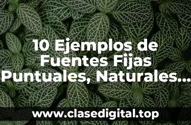 10 Ejemplos de Fuentes Fijas Puntuales, Naturales y de Área