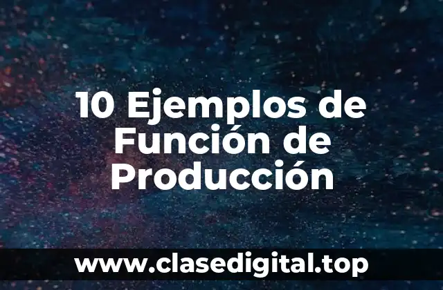 10 Ejemplos de Función de Producción